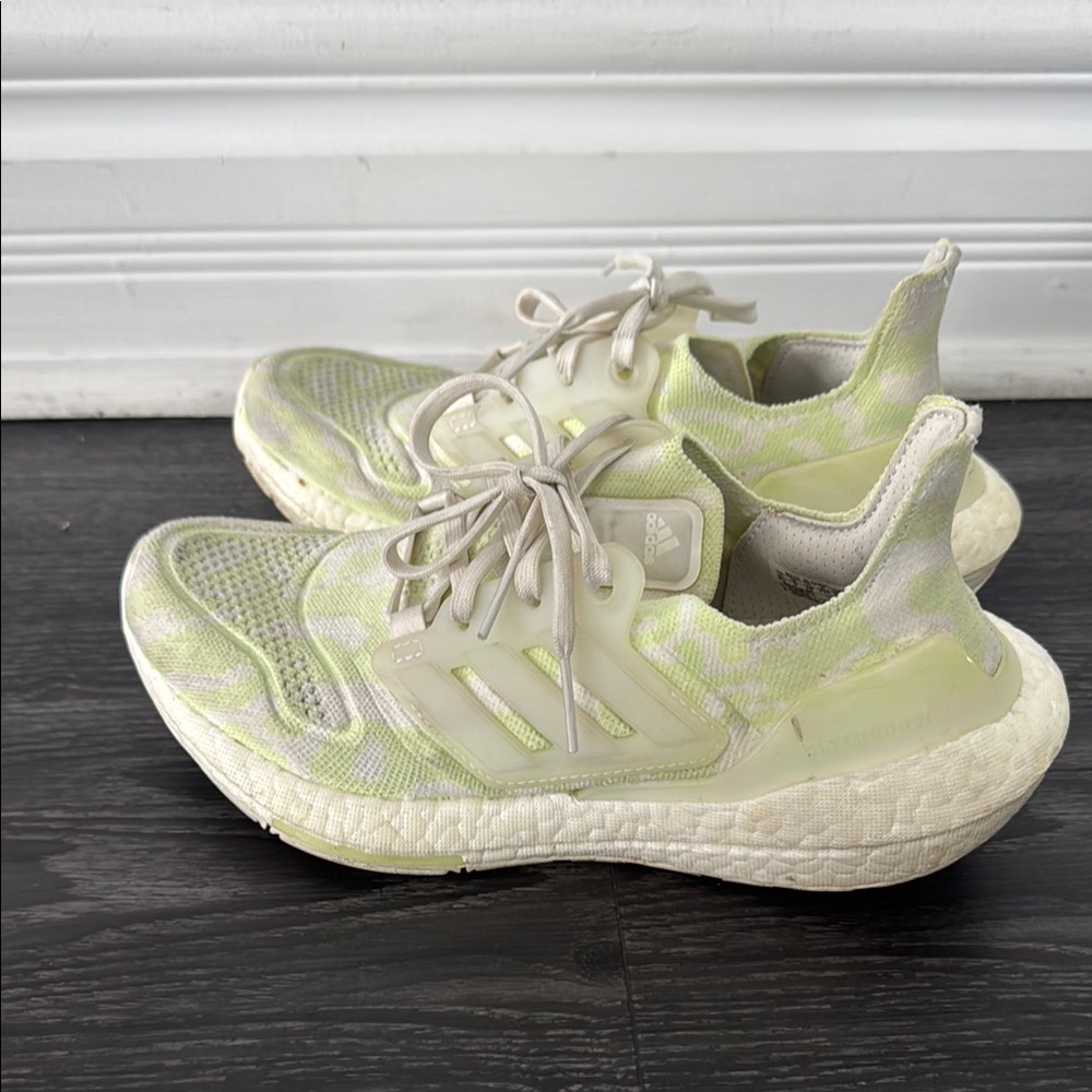 Adidas Ultraboost Lime and Cream Running Shoes